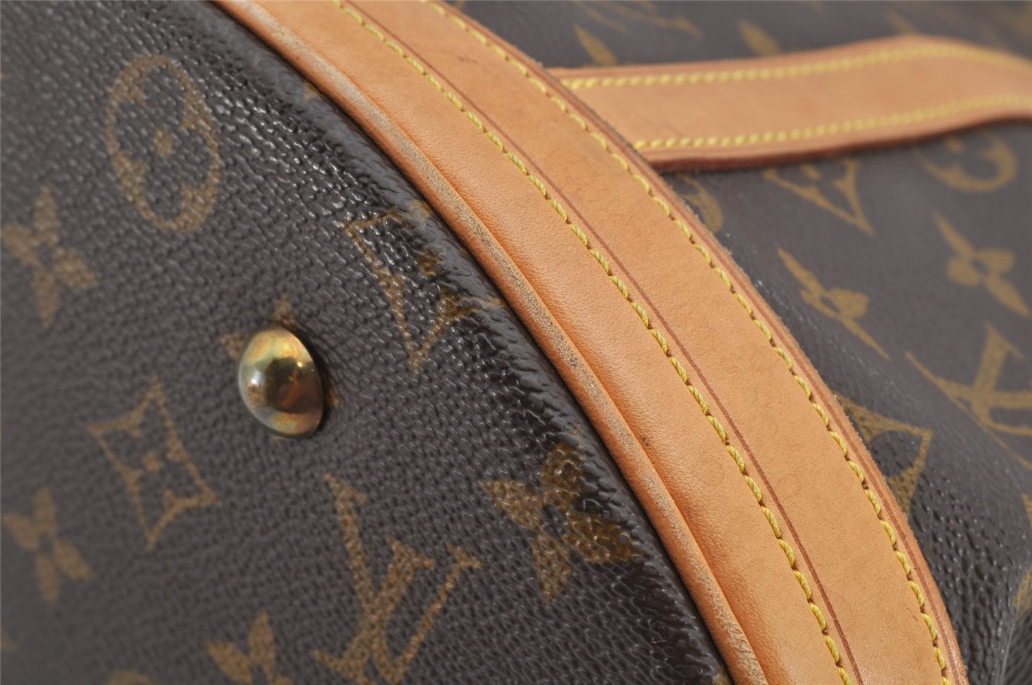 Authentic Louis Vuitton Monogram Bucket GM Shoulder Tote Bag M42236 Junk 1347K