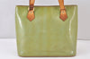 Authentic Louis Vuitton Vernis Houston Shoulder Bag Light Green M91005 LV 1349K