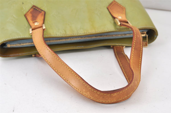 Authentic Louis Vuitton Vernis Houston Shoulder Bag Light Green M91005 LV 1349K