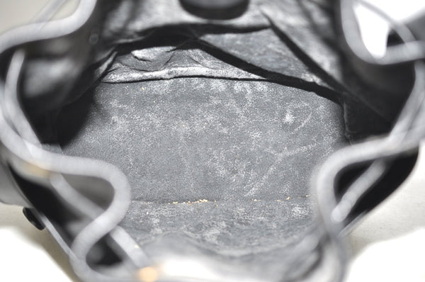 Authentic GUCCI Micro GG PVC Leather Shoulder Cross Body Bag Purse Black 1350H