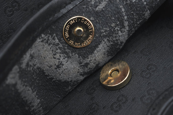 Authentic GUCCI Micro GG PVC Leather Shoulder Cross Body Bag Purse Black 1350H