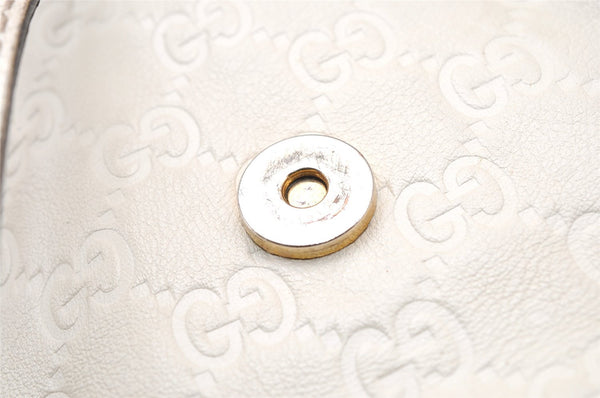 Authentic GUCCI Guccissima Shoulder Hand Tote Bag GG Leather 211937 White 1350I