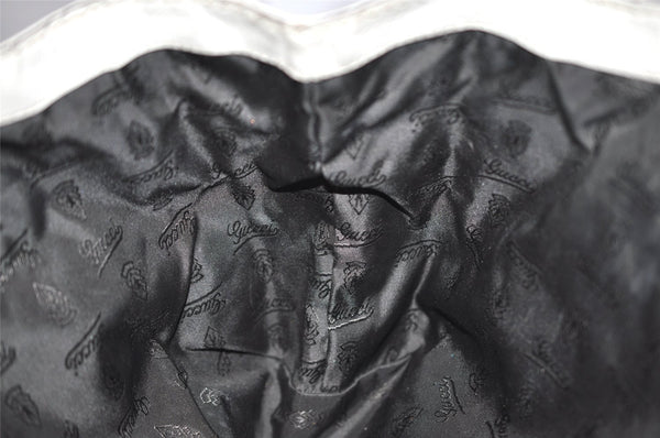 Authentic GUCCI Guccissima Shoulder Hand Tote Bag GG Leather 211937 White 1350I