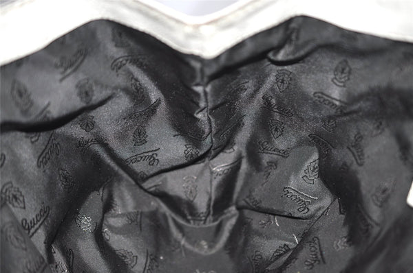 Authentic GUCCI Guccissima Shoulder Hand Tote Bag GG Leather 211937 White 1350I