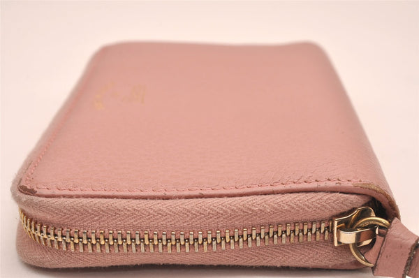 Authentic GUCCI Vintage Swing Long Wallet Purse Leather 354497 Pink 1352J