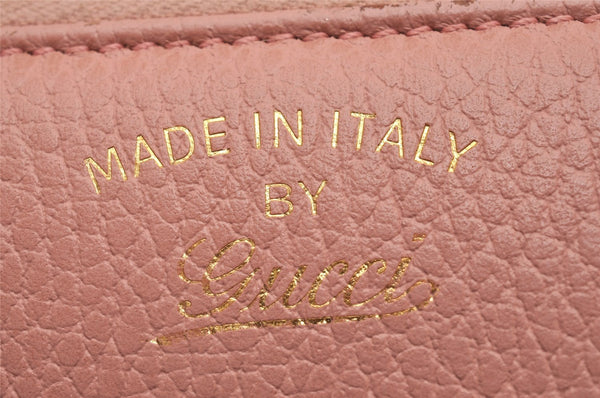 Authentic GUCCI Vintage Swing Long Wallet Purse Leather 354497 Pink 1352J