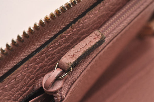 Authentic GUCCI Vintage Swing Long Wallet Purse Leather 354497 Pink 1352J