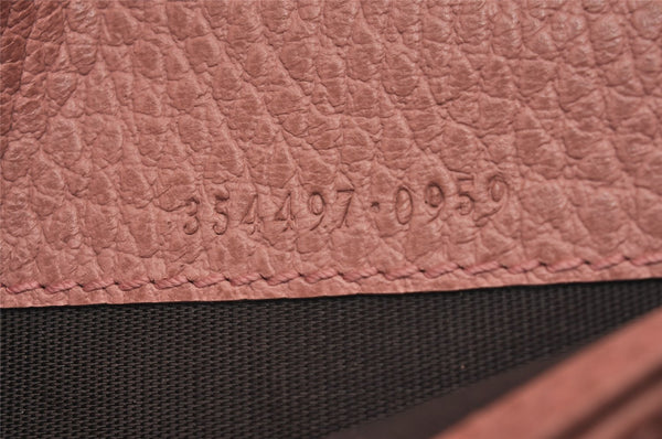 Authentic GUCCI Vintage Swing Long Wallet Purse Leather 354497 Pink 1352J