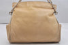 Authentic CHANEL Lamb Skin Matelasse Chain Shoulder Hand Bag Beige CC Logo 1353K