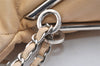 Authentic CHANEL Lamb Skin Matelasse Chain Shoulder Hand Bag Beige CC Logo 1353K