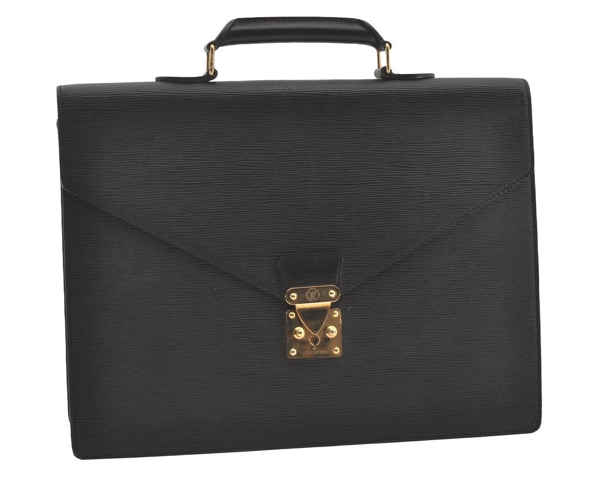 Authentic Louis Vuitton Epi Serviette Conseiller Briefcase Black M54422 LV 1356J