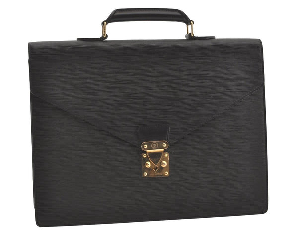 Authentic Louis Vuitton Epi Serviette Conseiller Briefcase Black M54422 LV 1356J