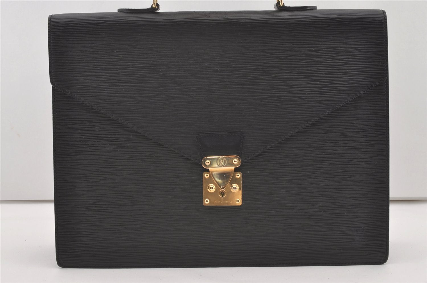 Authentic Louis Vuitton Epi Serviette Conseiller Briefcase Black M54422 LV 1356J