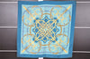 Authentic HERMES Carre 90 Scarf "Eperon d'or" Silk Blue 1358I