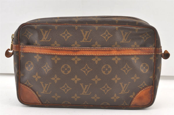 Authentic Louis Vuitton Monogram Compiegne 28 Clutch Hand Bag M51845 LV 1358K