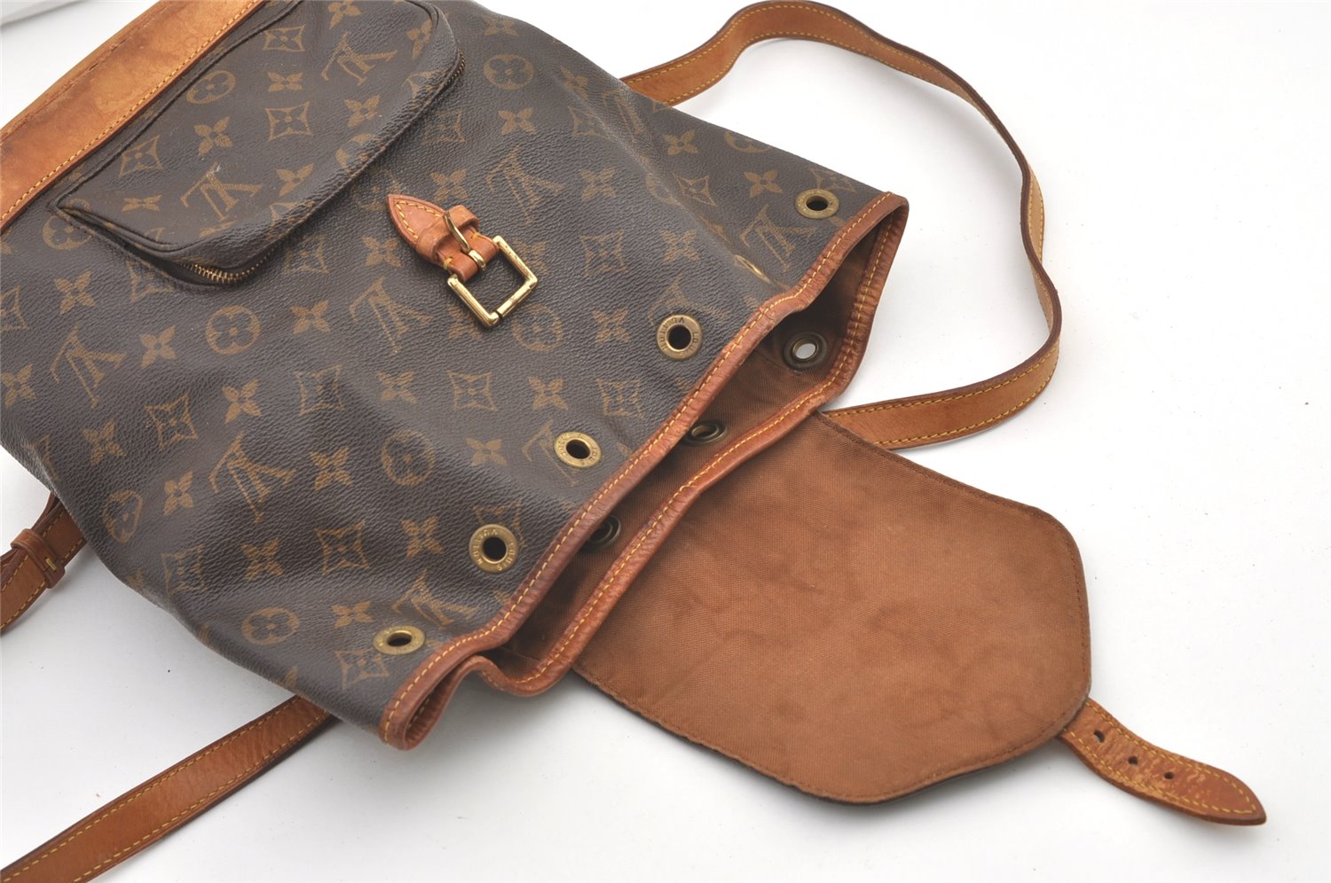 Authentic Louis Vuitton Monogram Montsouris MM Backpack M51136 LV 1360K