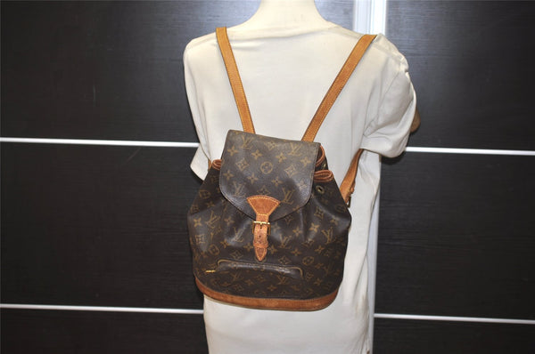 Authentic Louis Vuitton Monogram Montsouris MM Backpack M51136 LV 1360K