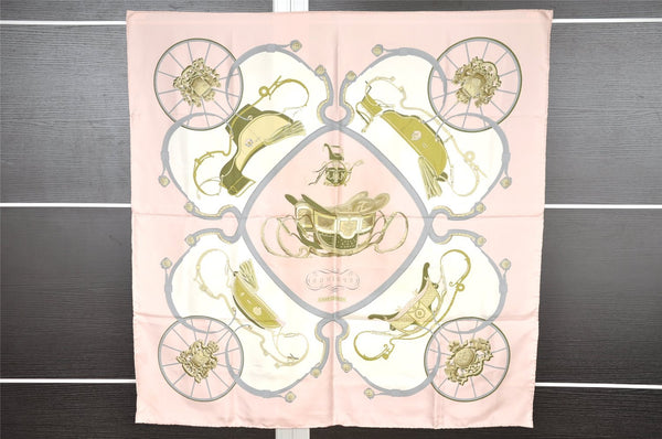 Authentic HERMES Carre 90 Scarf "SPRINGS" Silk Pink 1361I