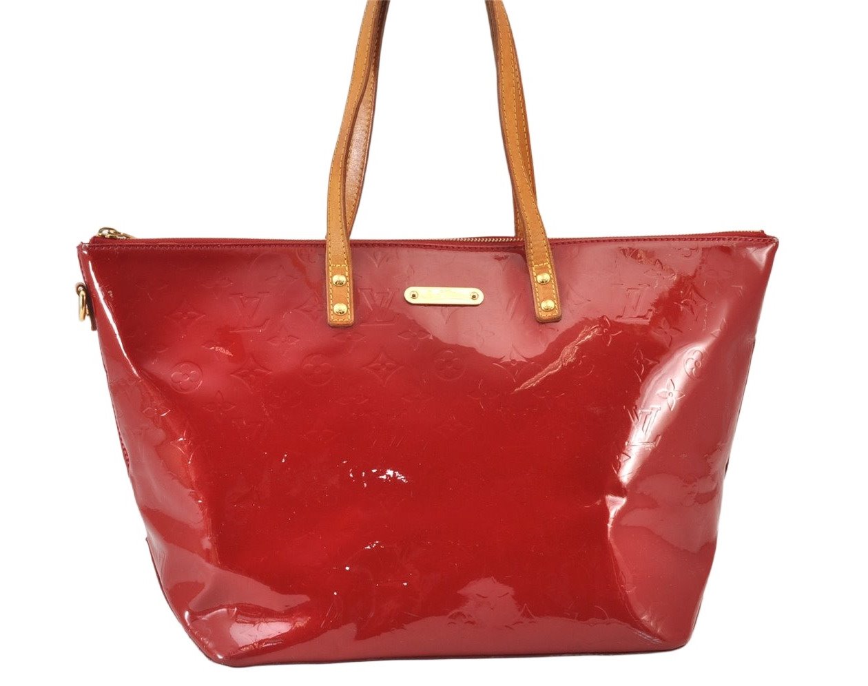 Authentic Louis Vuitton Vernis Bellevue GM Tote Hand Bag Red M93583 LV 1361K