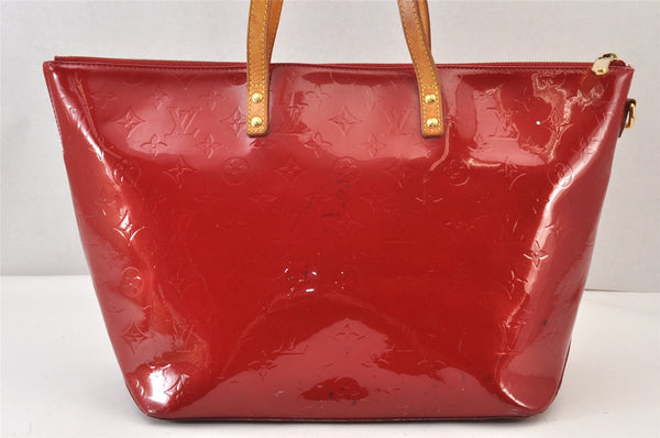 Authentic Louis Vuitton Vernis Bellevue GM Tote Hand Bag Red M93583 LV 1361K