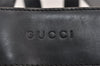 Authentic GUCCI Square GG Suede Leather Shoulder Tote Bag 91384 Black 1363K