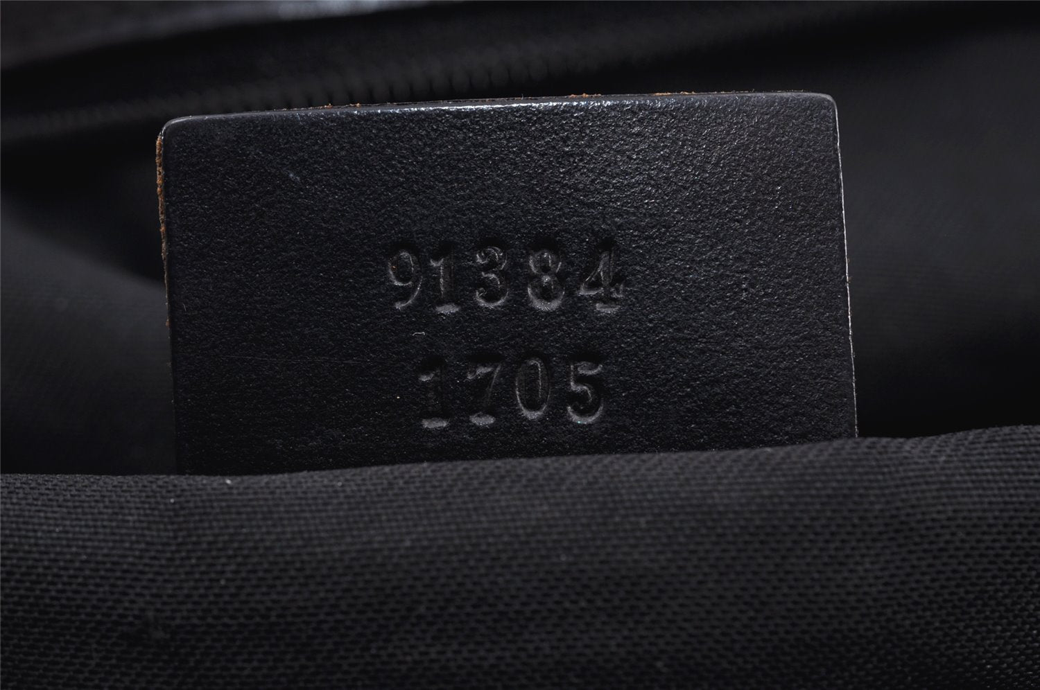 Authentic GUCCI Square GG Suede Leather Shoulder Tote Bag 91384 Black 1363K