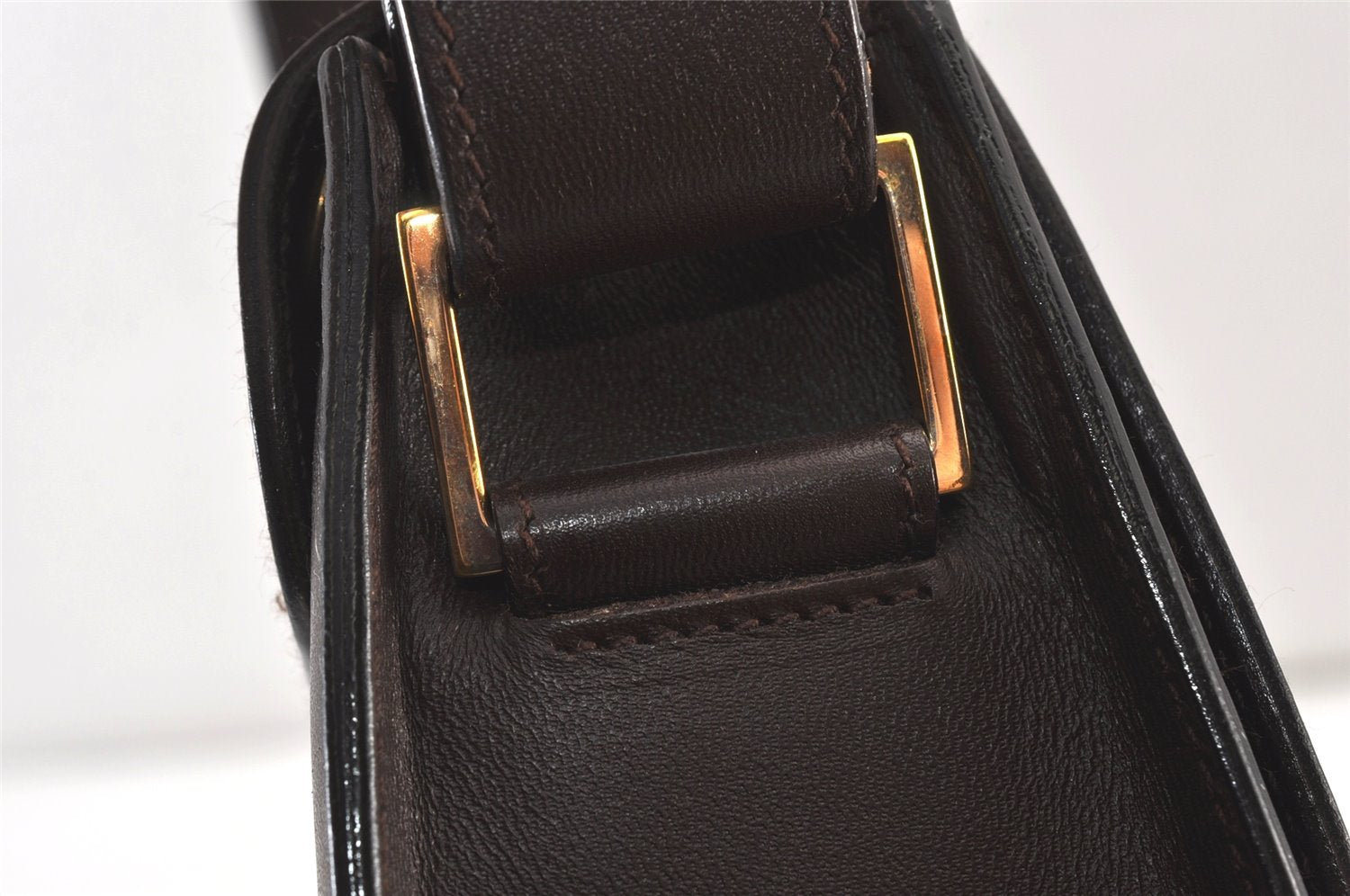 Authentic GUCCI Vintage Shoulder Hand Bag Purse Leather Brown 1364K