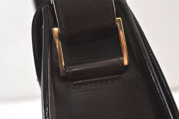 Authentic GUCCI Vintage Shoulder Hand Bag Purse Leather Brown 1364K