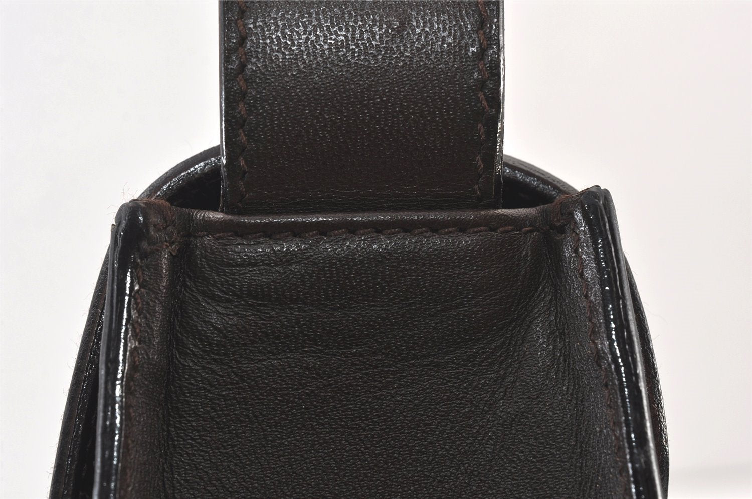 Authentic GUCCI Vintage Shoulder Hand Bag Purse Leather Brown 1364K