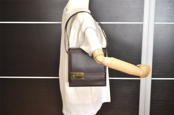 Authentic GUCCI Vintage Shoulder Hand Bag Purse Leather Brown 1364K