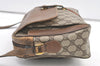 Authentic GUCCI Web Sherry Line Shoulder Bag GG PVC Leather Brown Junk 1365K