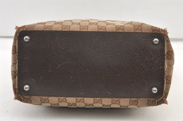 Authentic GUCCI Eclipse Shoulder Tote Bag GG Canvas Leather 120836 Brown 1366K