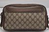 Authentic GUCCI Vintage Shoulder Cross Body Bag Purse GG PVC Leather Brown 1367K