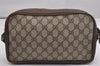Authentic GUCCI Vintage Shoulder Cross Body Bag Purse GG PVC Leather Brown 1367K