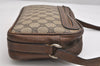 Authentic GUCCI Vintage Shoulder Cross Body Bag Purse GG PVC Leather Brown 1367K
