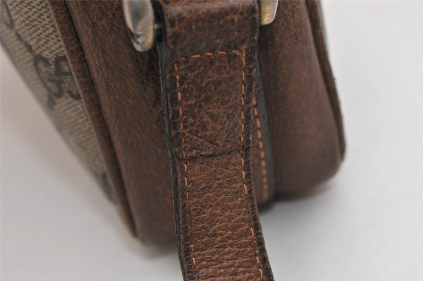 Authentic GUCCI Vintage Shoulder Cross Body Bag Purse GG PVC Leather Brown 1367K