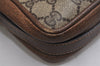 Authentic GUCCI Vintage Shoulder Cross Body Bag Purse GG PVC Leather Brown 1367K