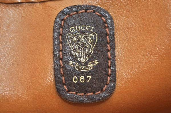 Authentic GUCCI Vintage Shoulder Cross Body Bag Purse GG PVC Leather Brown 1367K