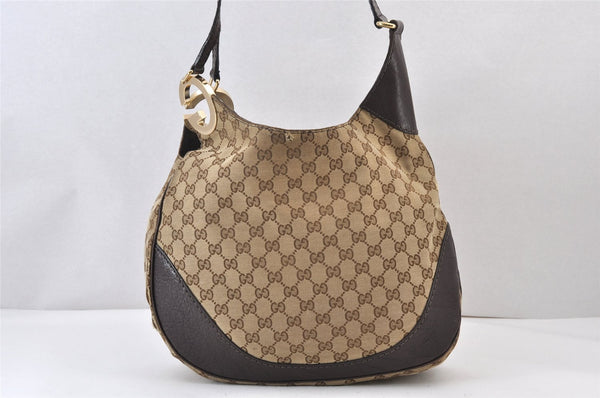 Authentic GUCCI Charlotte Shoulder Bag GG Canvas Leather 203503 Brown 1368K