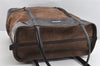 Authentic GUCCI Vintage Shoulder Tote Bag Suede Enamel Brown Junk 1369K