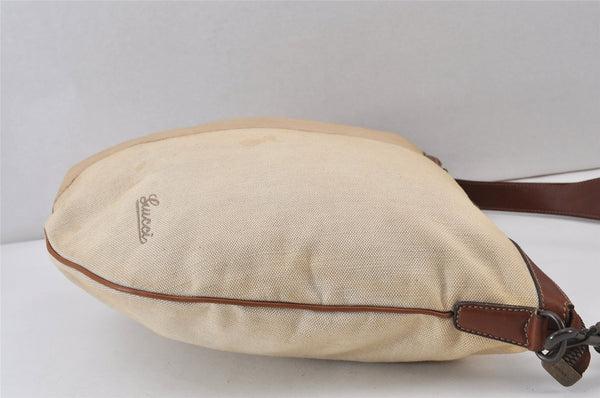 Authentic GUCCI Vintage Shoulder Bag Canvas Leather 170595 Beige 1370K