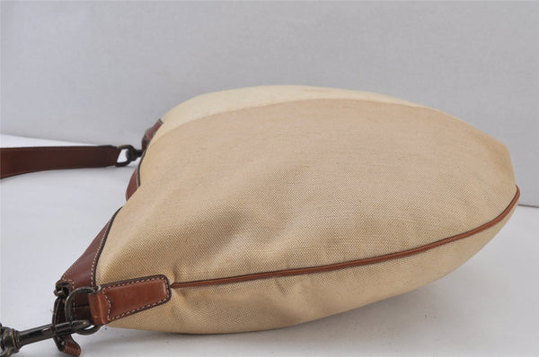 Authentic GUCCI Vintage Shoulder Bag Canvas Leather 170595 Beige 1370K