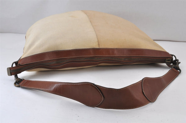 Authentic GUCCI Vintage Shoulder Bag Canvas Leather 170595 Beige 1370K