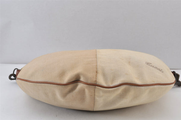 Authentic GUCCI Vintage Shoulder Bag Canvas Leather 170595 Beige 1370K