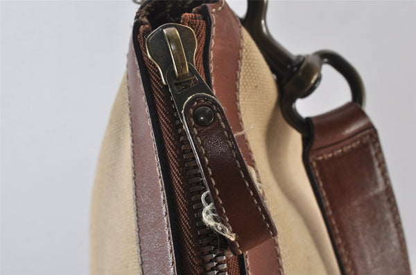 Authentic GUCCI Vintage Shoulder Bag Canvas Leather 170595 Beige 1370K
