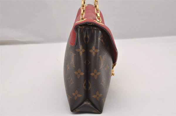 Authentic Louis Vuitton Monogram Pallas Chain Shoulder Bag Red M41201 LV 1371J