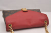 Authentic Louis Vuitton Monogram Pallas Chain Shoulder Bag Red M41201 LV 1371J
