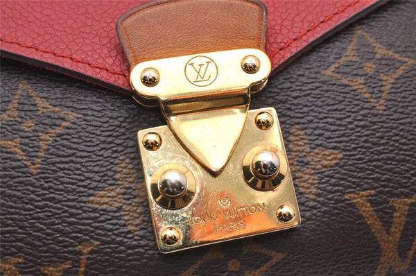 Authentic Louis Vuitton Monogram Pallas Chain Shoulder Bag Red M41201 LV 1371J