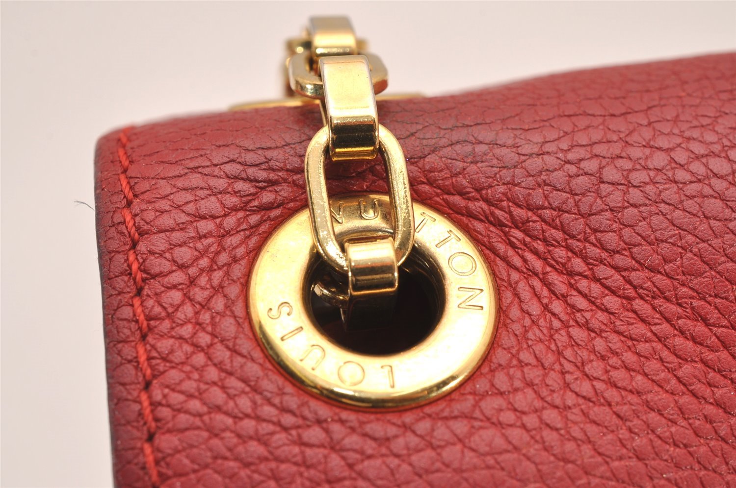 Authentic Louis Vuitton Monogram Pallas Chain Shoulder Bag Red M41201 LV 1371J