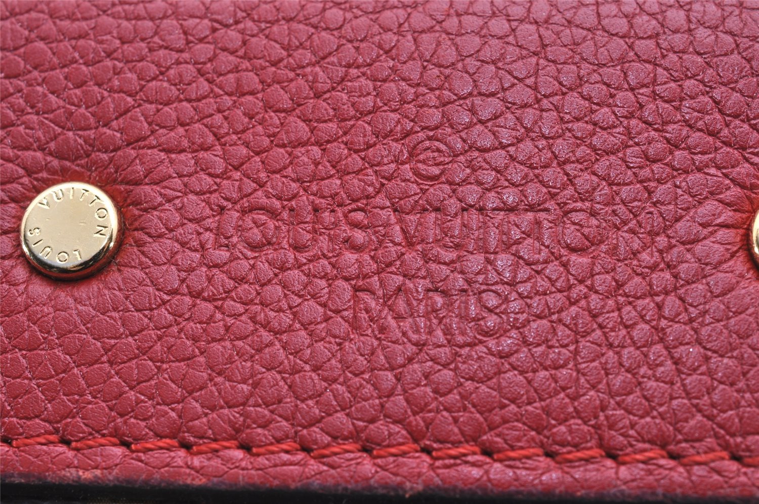 Authentic Louis Vuitton Monogram Pallas Chain Shoulder Bag Red M41201 LV 1371J